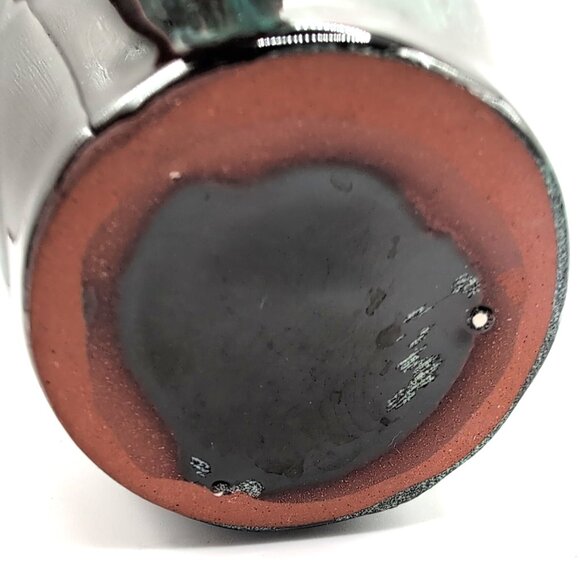 Set of 2 Vtg Blue Mountain Pottery Vases 4x3.5" Retro Drip Glaze Unmarked VGC - Picture 5 of 6